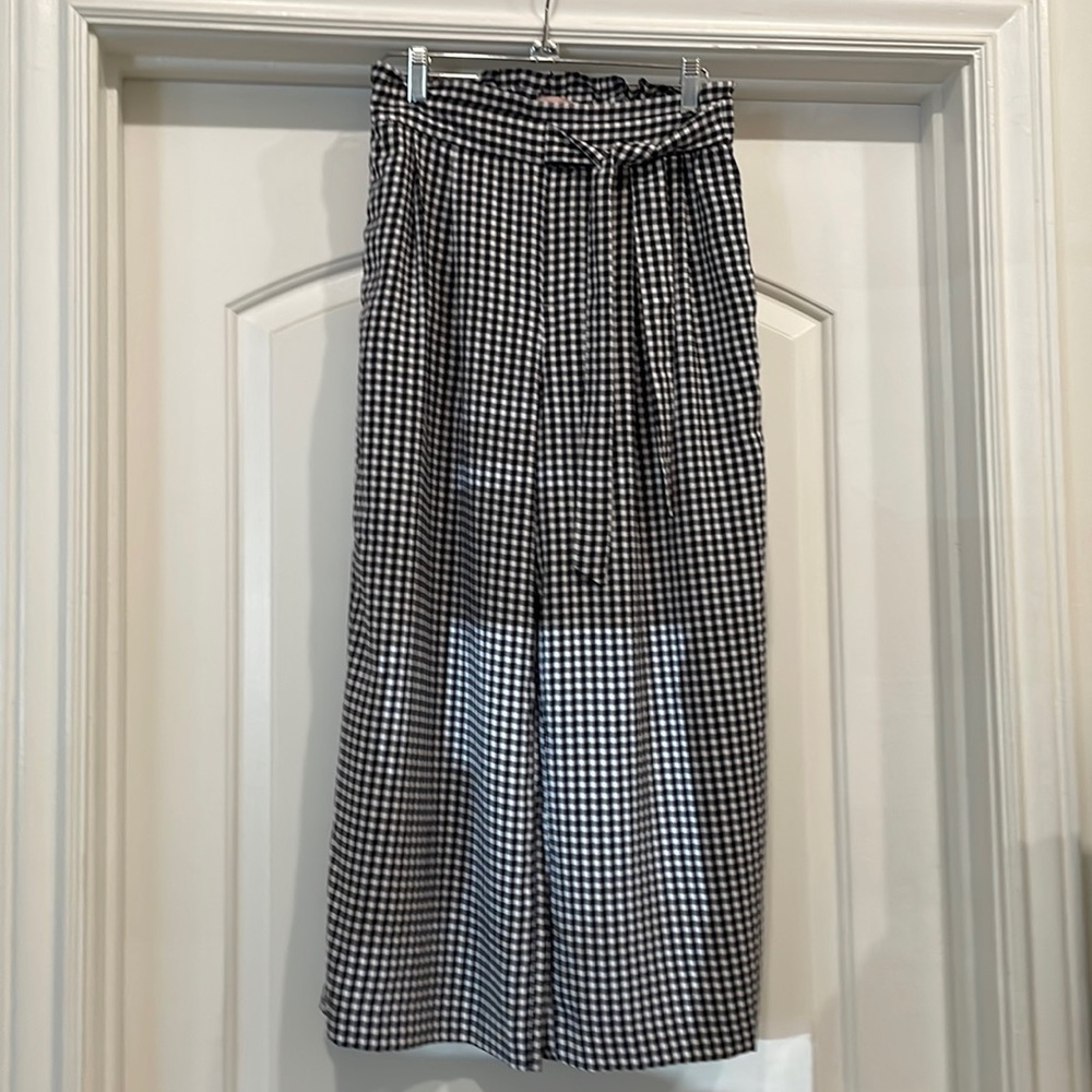 Pants with tie, elastic waistband, black and white. Philosophy brand, small